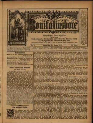 Erste Ausgabe vom Sonntag, den 21. Januar 1917.