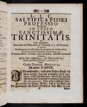 1-22, Concio de Sanctissima Trinitate