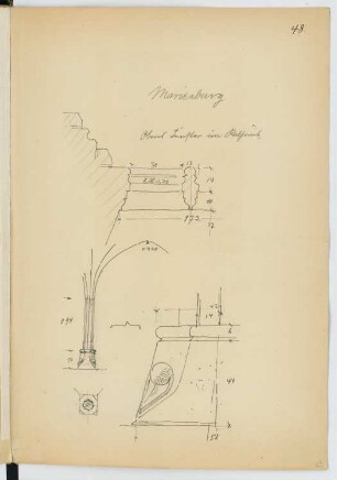 Rathaus, Marienburg: Details (aus: Skizzen- und Fotoalbum 20)