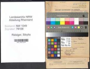 Entnazifizierung Sibylla Reisiger , geb. 22.03.1888 (Lehrerin)