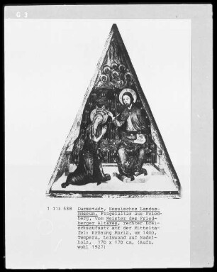 Großer Friedberger Altar — Altaraufsatz der Mitteltalfel — Krönung Mariens