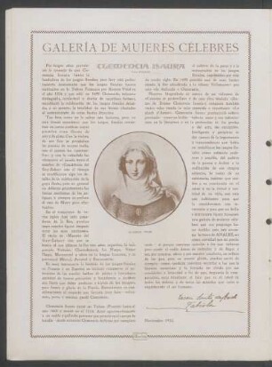 Galería de mujeres célebres : Clemencia Isaura