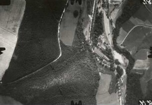 Nach der Hochwasserkatastrophe 1927. Burkhardswalde, Müglitztal. Am Südrand der frühere Bahnhof Burkhardswalde - Maxen (vgl. Meßtischblatt 4059)