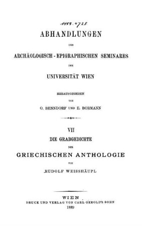 Die Grabgedichte der griechischen Anthologie