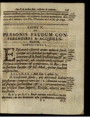 Caput V. De Personis Feudum Conferentibus & Acquirentibus.