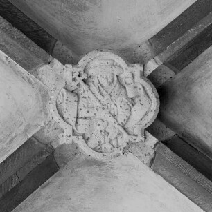 Schlußstein mit heiligem Hieronymus