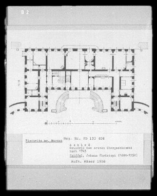 Das Schloss in Nischwitz: Grundriss des ersten Obergeschosses