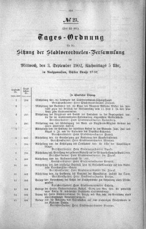 Tages-Ordnung, 03. September 1902