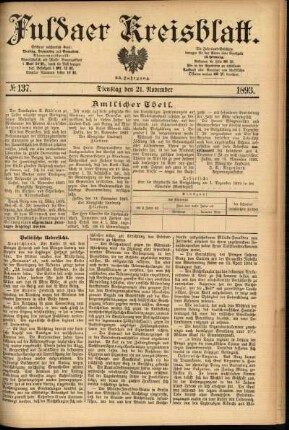 Ausgabe vom Dienstag, den 21. November 1893.