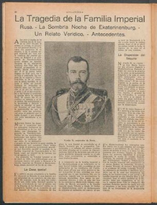 La tragédia de la familia imperial rusa. - La sombría noche de Ekaterinenburg. - Un relato verídico. - Antecedentes.