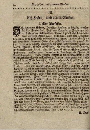 III. Ach HErr, mich armen Sünder.