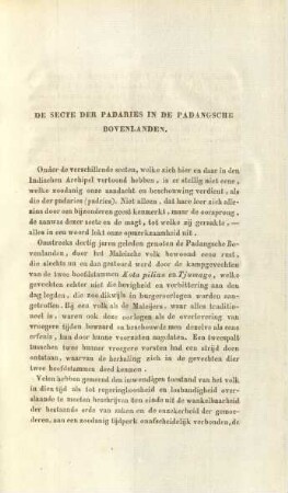 De secte der padaries in de Padangsche Bovenlanden