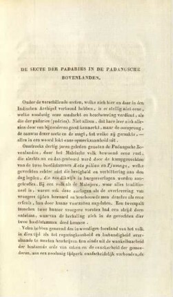 De secte der padaries in de Padangsche Bovenlanden
