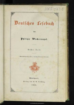 Deutsches Lesebuch : 1. Teil