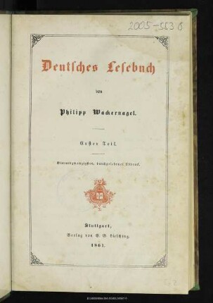 Deutsches Lesebuch : 1. Teil