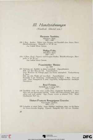III. Handzeichnungen (Nr. 226-276)