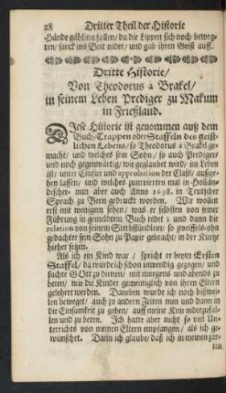 Dritte Historie/ Von Theodorus a Brakel ...