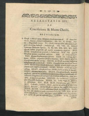 Exercitatio XVI. De Crucifixione & Morte Christi