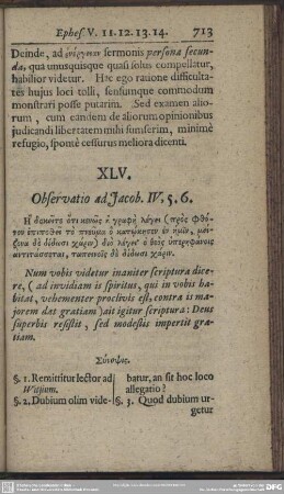 XLV. Observatio ad Jacob. IV, 5. 6.