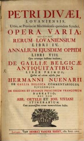 Opera varia