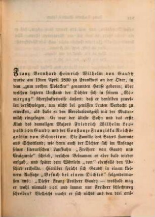 Franz Freiherrn Gaudy's sämmtliche Werke. 1, [Vorwort. Gaudy's Leben. Lieder]