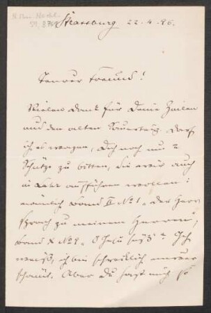Brief an Heinrich von Herzogenberg : 22.04.1896
