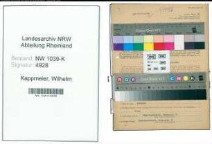 Entnazifizierung Wilhelm Kappmeier , geb. 02.09.1901 (Bergmann)