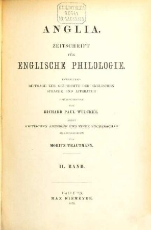 Anglia : journal of English philology. 2, 2. 1879