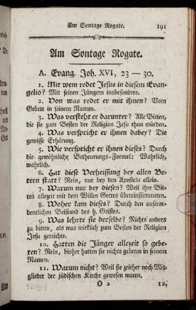 Am Sontage Rogate.