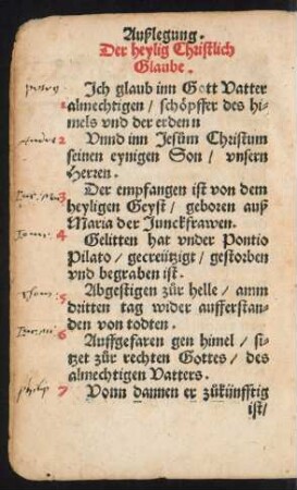 Der heylig Christlich Glaube.