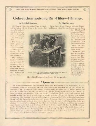 Gebrauchsanweisung für "Niles"-Hämmer