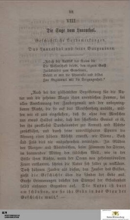 VIII. Die Sage vom Laurathal