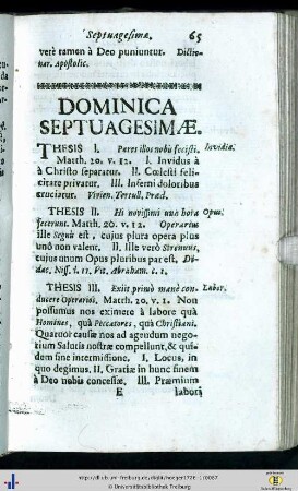 Dominica Septuagesimae.