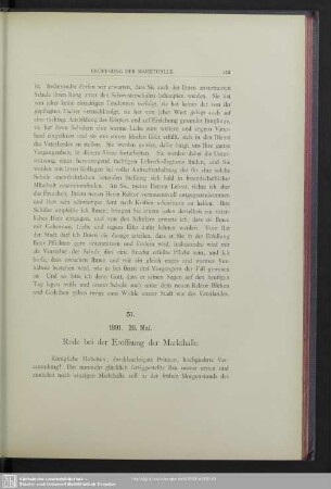 51. 1891. 26. Mai. Rede bei der Eröffnung der Markthalle