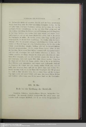 51. 1891. 26. Mai. Rede bei der Eröffnung der Markthalle