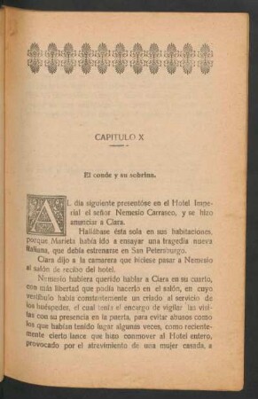 Capítulo X - El conde y su sobrina.