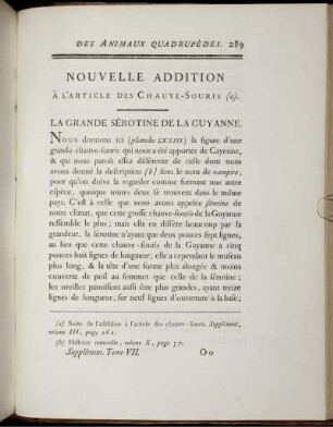 Nouvelle Addition à L' Article Des Chauve-Souris.