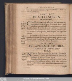 Caput XXVII. De Apotacticis Orationibus Et Disputationibus.