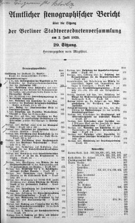Sitzung 29., 2. Juli 1925