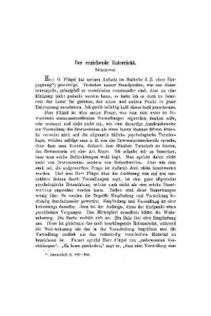 Der erziehende Unterricht : (Entgegnung)