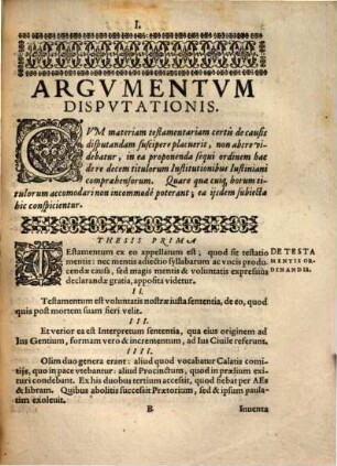 Theses Testamentariam Materiam Continentes