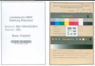 Entnazifizierung Friedrich Stock , geb. 18.05.1901 (Kaufmann)