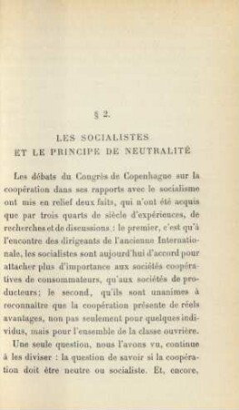 § 2. Les Socialistes Et Le Principe De Neutralité