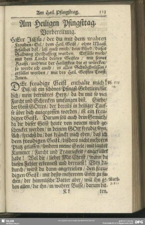 Am Heiligen Pfingsttag