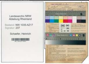 Entnazifizierung Heinrich Schaefer , geb. 17.01.1902 (Kaufmaennischer Angestellter)