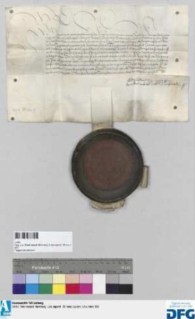 König Maximilian I. stellt der Stadt Nürnberg Quittung aus über die Reichssteuer für 1495.