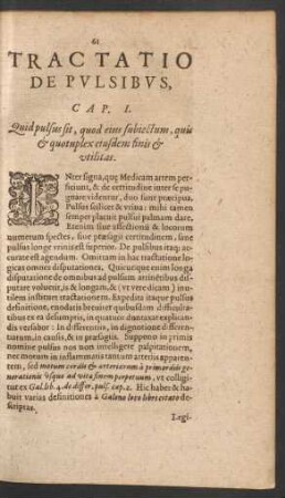 Tractatio De Pulsibus,