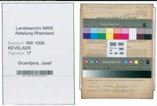 Entnazifizierung Josef Gruentjens , geb. 26.09.1901 (Musiker)