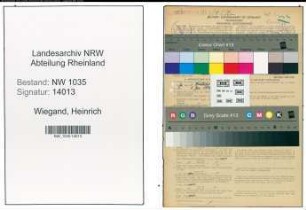 Entnazifizierung Heinrich Wiegand , geb. 20.07.1898 (Chemotechniker)