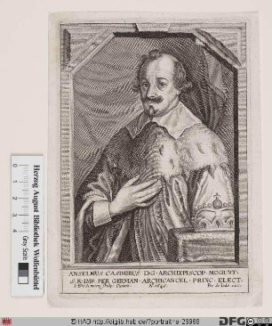 Bildnis Anselm Casimir (Wambold von Umstadt), 1629-47 Kurfürst u. Erzbischof von Mainz